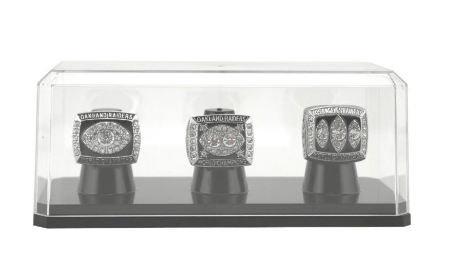 Three Ring Display Case with Black Base - 143C3RING-BB