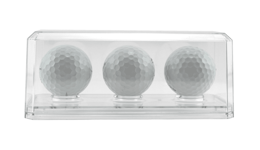 Three Golf Ball Display Case with Clear Base - 143C3GOLF-BC