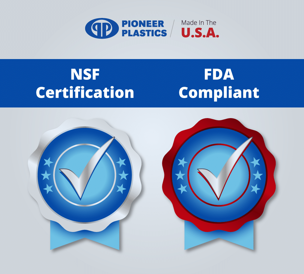 NSF Certification Badge and FDA Compliant Badge