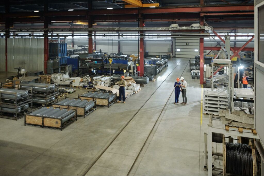 Optimizing factory workflow through effective team collaboration and efficient layout.